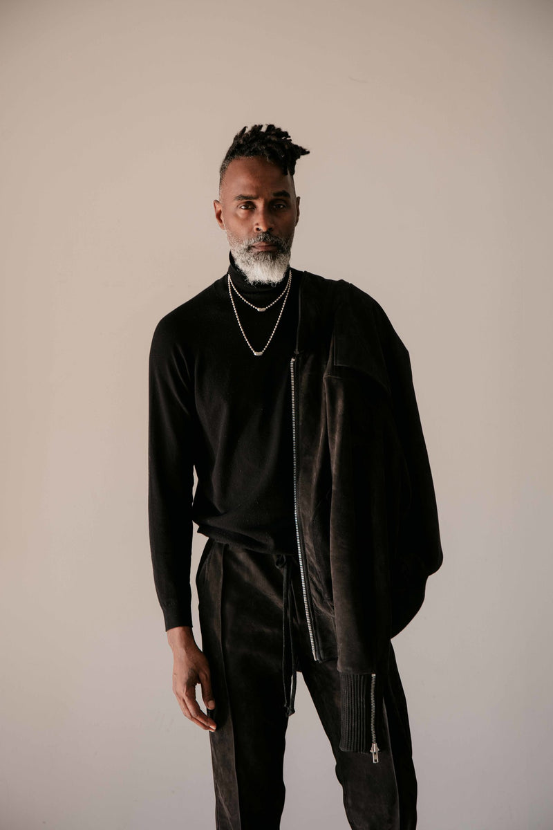 BLK LEATHER SNAP PANT | BLACK